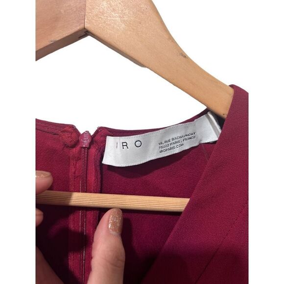IRO Long Sleeve V-neck Overall Deep Red Jumpsuit size EU 34 Small Contemporary - Picture 4 of 14